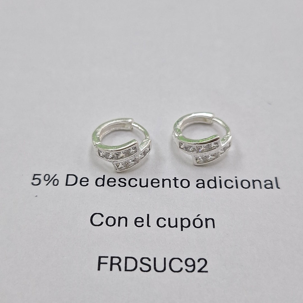 HUGGIES CIRCONIAS PLATA .925 1.9 GR (NUEVO)
