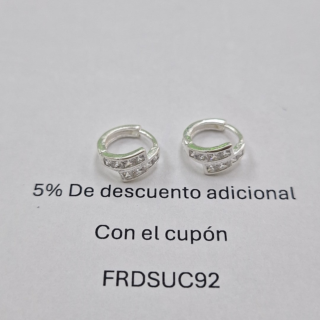 HUGGIES CIRCONIAS PLATA .925 1.9 GR (NUEVO)
