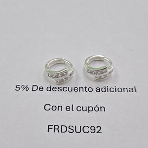 HUGGIES CIRCONIAS PLATA .925 1.9 GR (NUEVO)