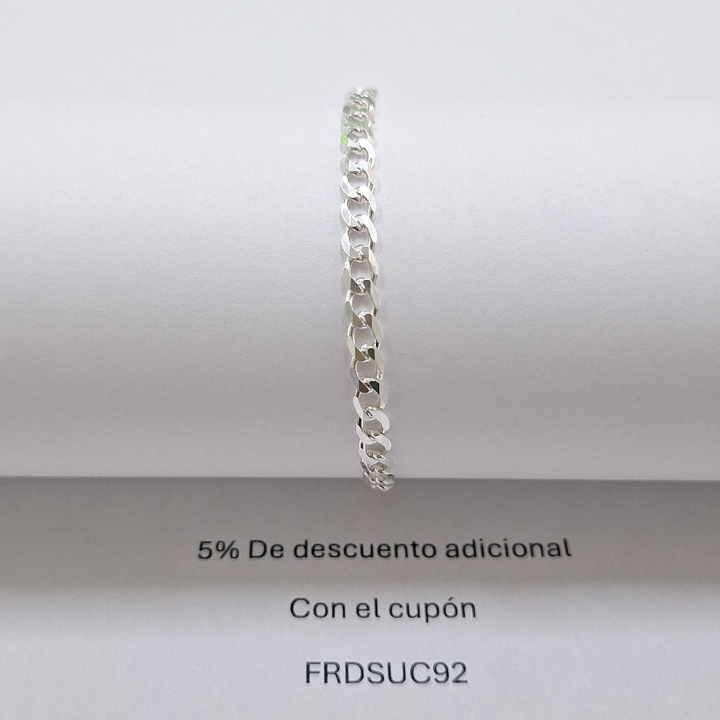 PULSERA BARBADA PLATA .925 21 CM 4.2 GR (NUEVO)