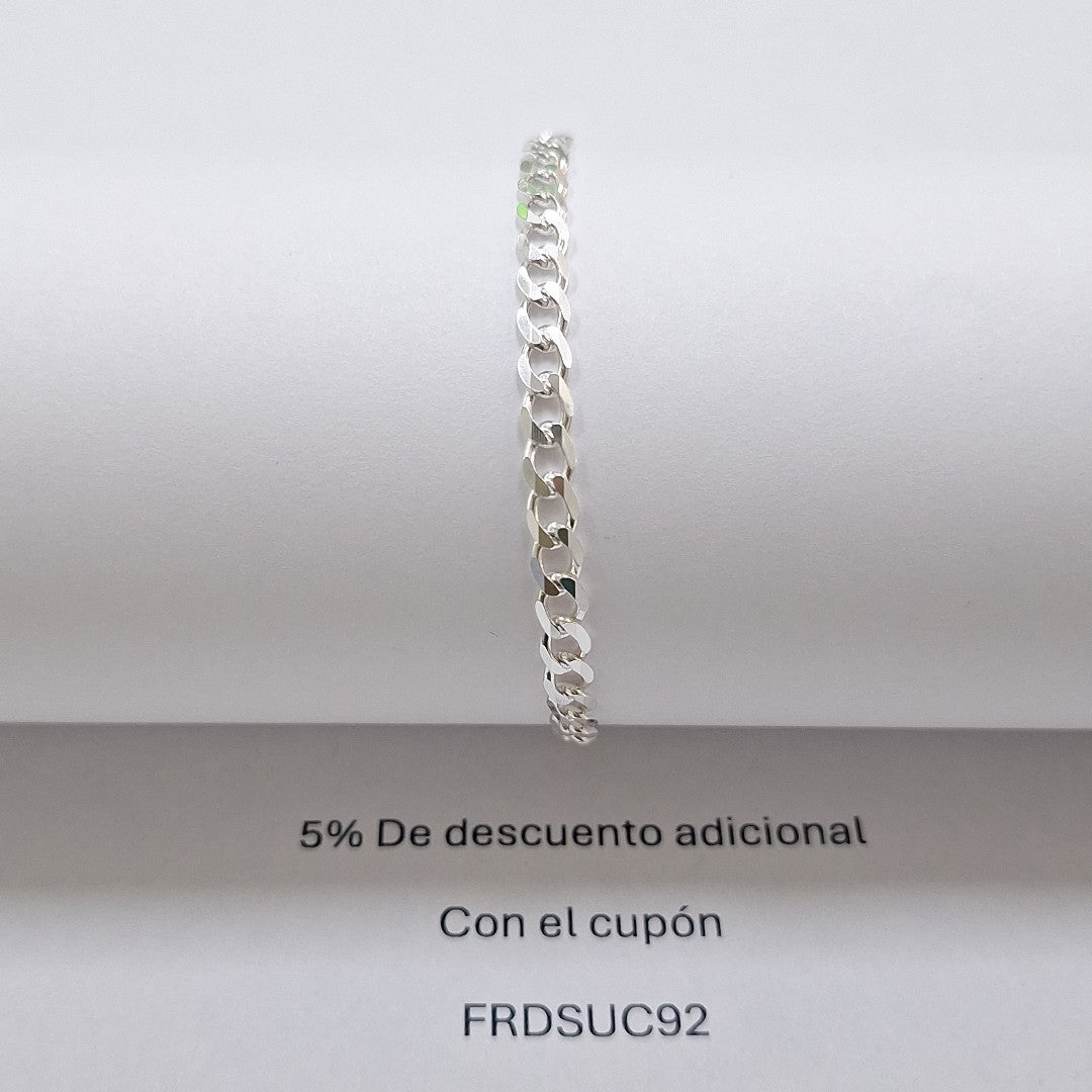PULSERA BARBADA PLATA .925 21 CM 4.2 GR (NUEVO)