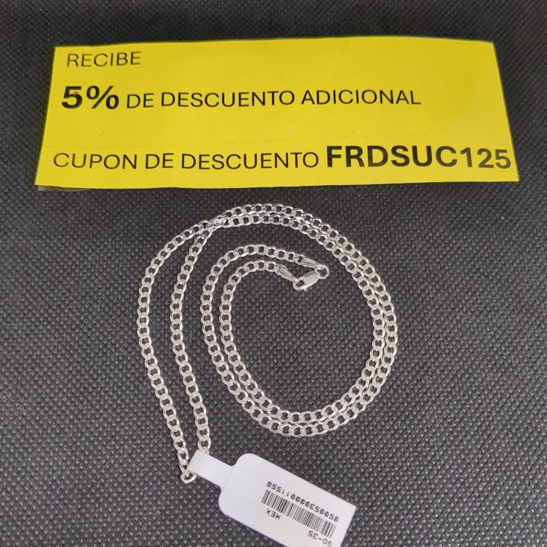 CADENA BARBADA PLATA .925 50 CM 7.12 GR (NUEVO)
