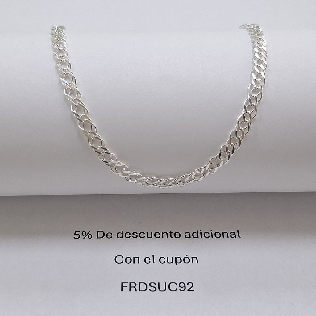 PULSERA DOBLE ESLABON PLATA .925 21 CM 3.63 GR (NUEVO)