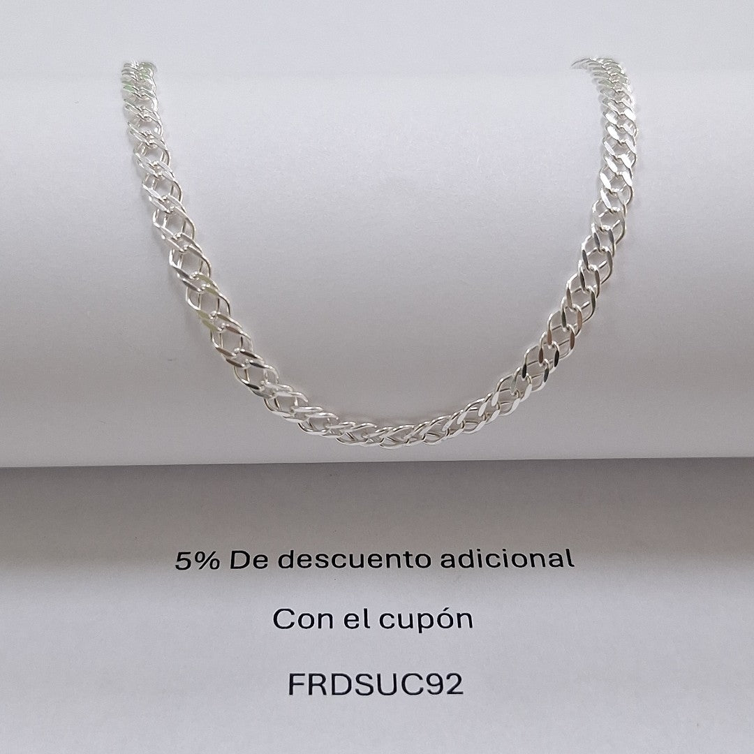 PULSERA DOBLE ESLABON PLATA .925 21 CM 3.63 GR (NUEVO)