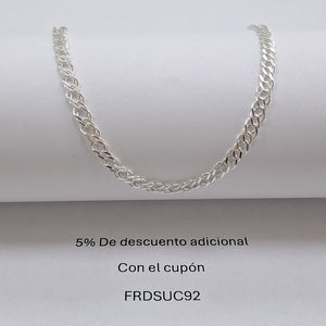 PULSERA DOBLE ESLABON PLATA .925 21 CM 3.63 GR (NUEVO)