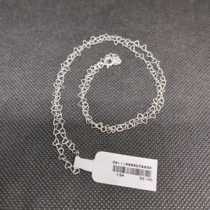 CADENA CORAZONES PLATA .925 55 CM 2.82 GR (NUEVO)