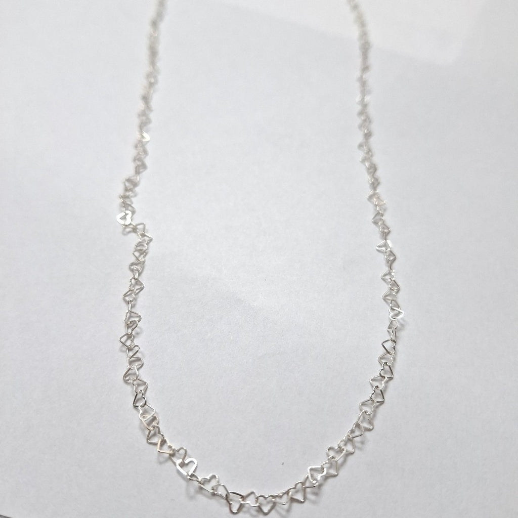 CADENA CORAZONES PLATA .925 60 CM 3.02 GR (NUEVO)