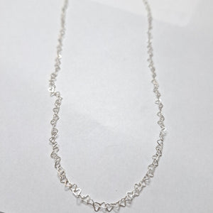 CADENA CORAZONES PLATA .925 60 CM 3.02 GR (NUEVO)
