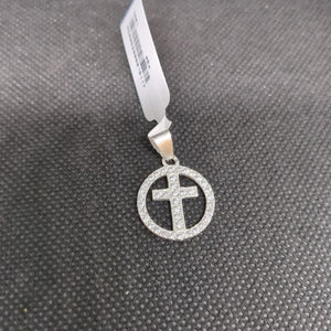 DIJE CRUZ C/CIRCONIAS PLATA .925 2.3 GR (NUEVO)