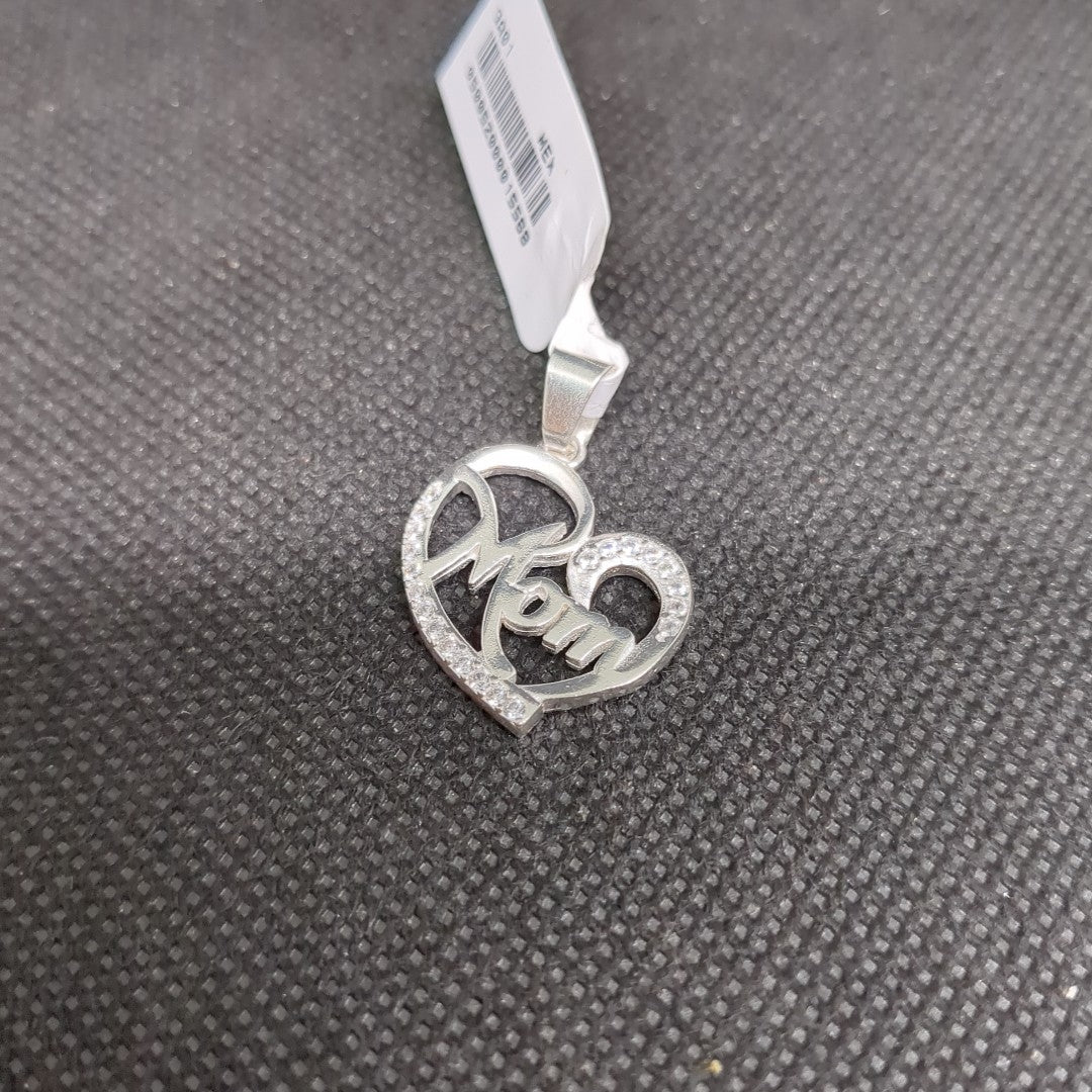 DIJE CORAZON C/CIRCONIAS PLATA .925 3.1 GR (NUEVO)