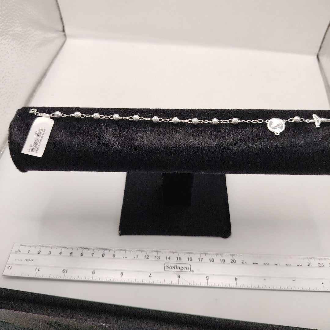 PULSERA TIPO ROSARIO PLATA .925 18 CM 4.02 GR (NUEVO)