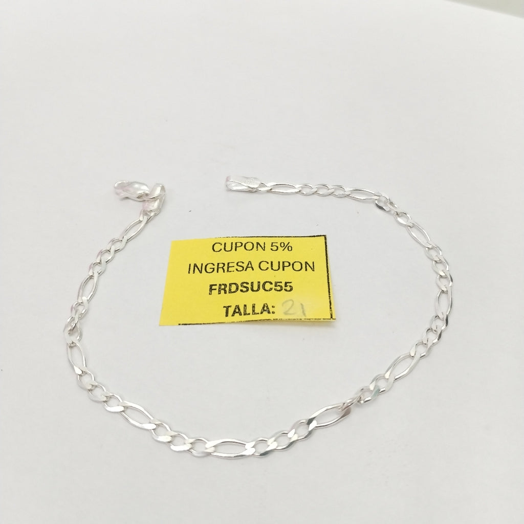 PULSERA TEJIDO 3X1 PLATA .925 21 CM 3.3 GR (NUEVO)