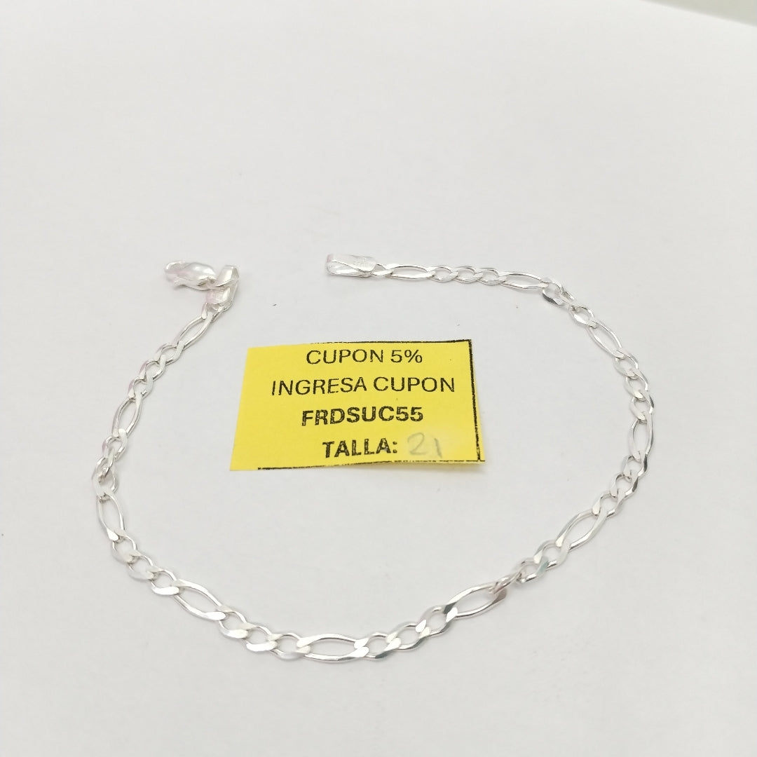 PULSERA TEJIDO 3X1 PLATA .925 21 CM 3.3 GR (NUEVO)