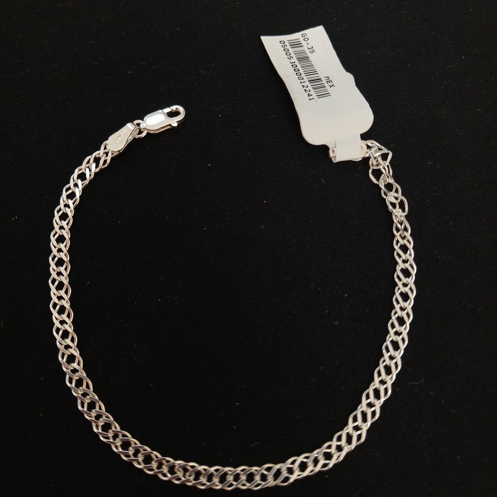PULSERA DOBLE ESLABON PLATA .925 18 CM 3.43 GR (NUEVO)