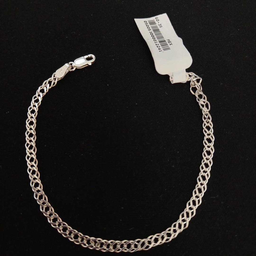PULSERA DOBLE ESLABON PLATA .925 18 CM 3.43 GR (NUEVO)
