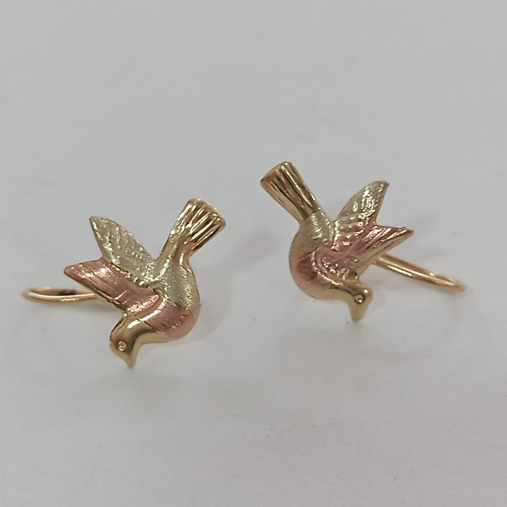 ARETES PAR ORO, ORO COMBINADO 14 K 1.2 GRMS (SEMINUEVO)