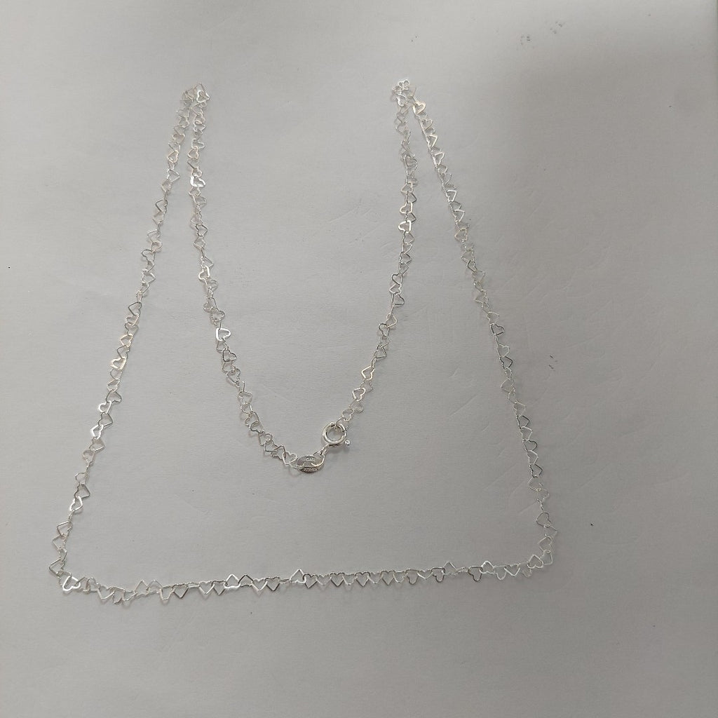 CADENA CORAZONES PLATA .925 60 CM 3.02 GR (NUEVO)