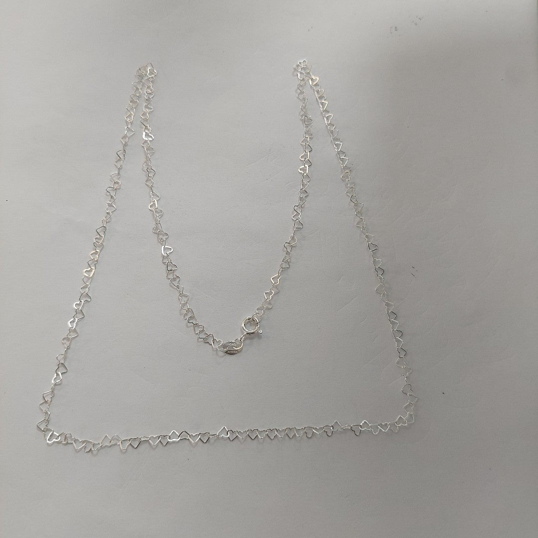 CADENA CORAZONES PLATA .925 60 CM 3.02 GR (NUEVO)