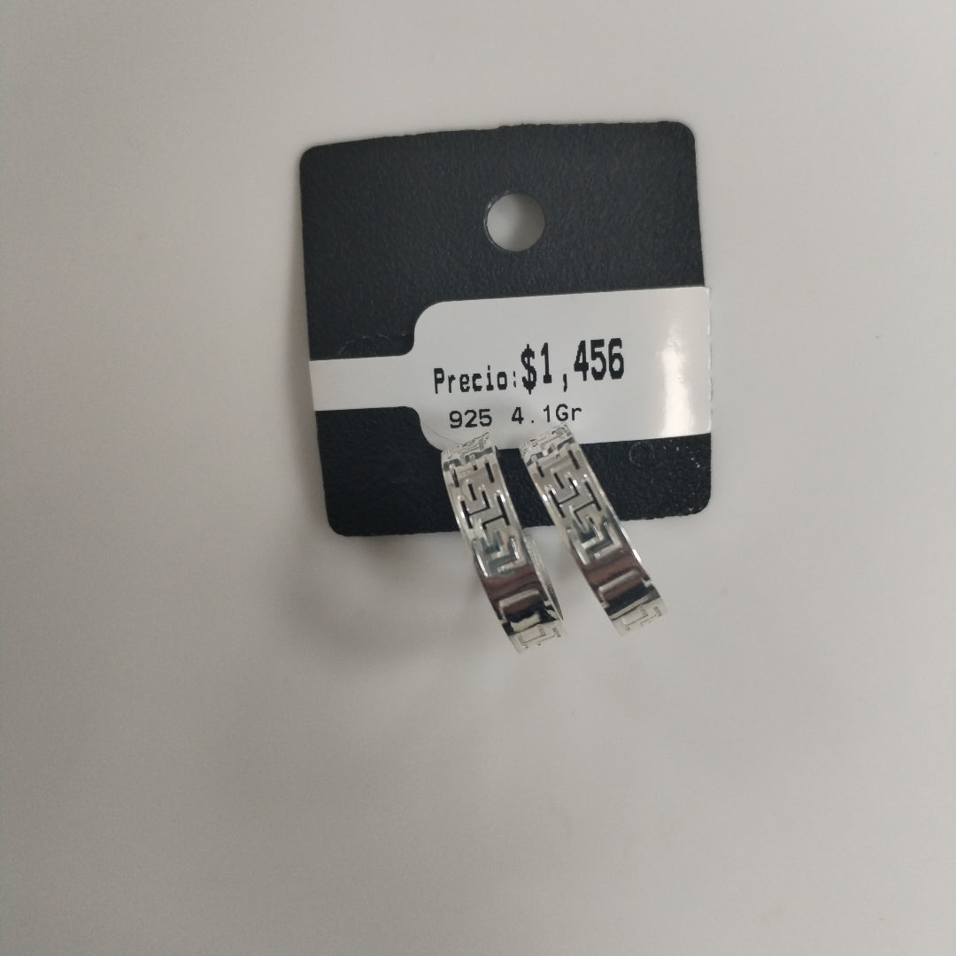 ARETES ARRACADAS GRECAS PLATA .925 4.13 GR (NUEVO)