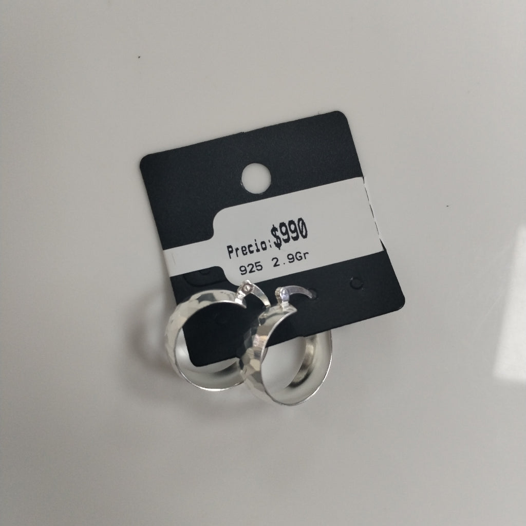 ARETES ARRACADAS FACETADAS PLATA .925 2.9 GR (NUEVO)