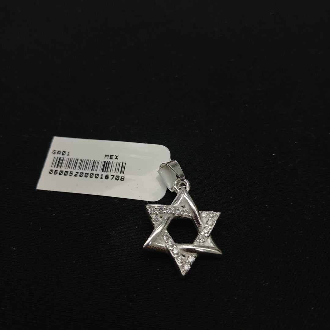 DIJE ESTRELLA DE DAVID C/CIRCONIAS PLATA .925 2.6 GR (NUEVO)