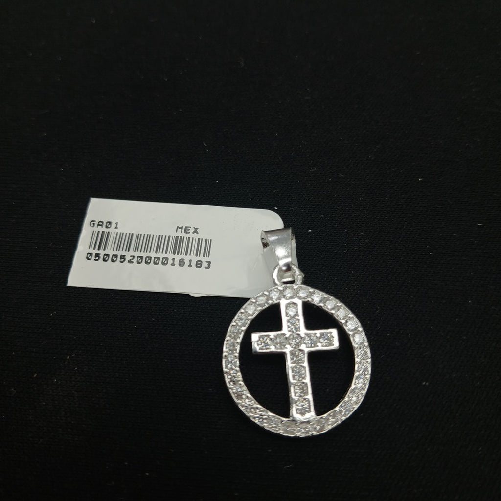 DIJE CRUZ C/CIRCONIAS PLATA .925 2.5 GR (NUEVO)