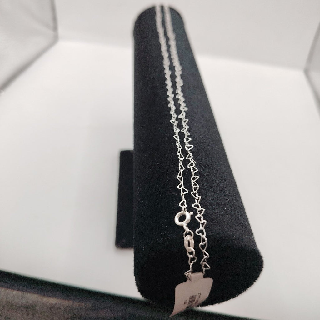CADENA CORAZONES PLATA .925 60 CM 2.92 GR (NUEVO)
