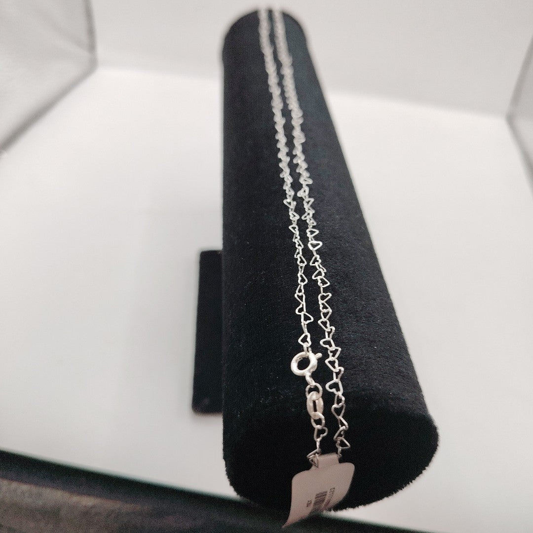 CADENA CORAZONES PLATA .925 60 CM 2.92 GR (NUEVO)