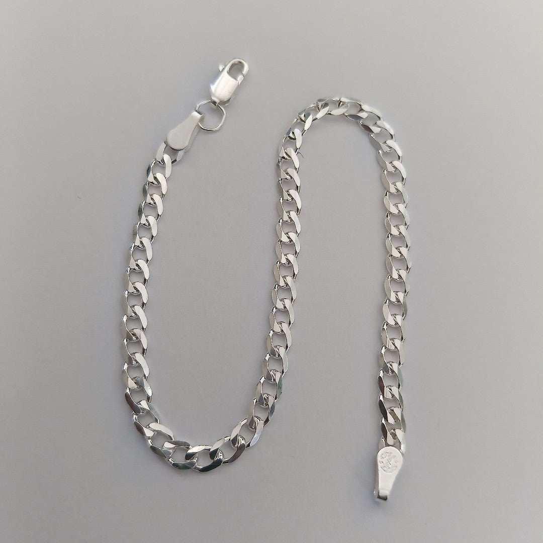 PULSERA BARBADA PLATA .925 21 CM 4.3 GR (NUEVO)
