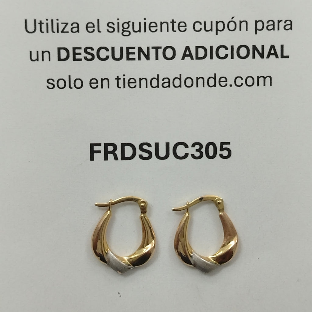 ARETES PAR ORO 14 K 1.3 GRMS (SEMINUEVO)