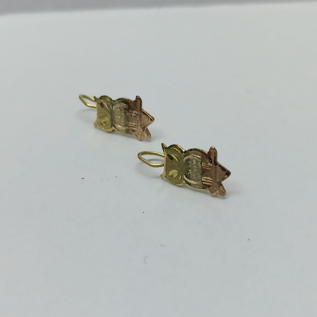 ARETES PAR ORO COMBINADO 10 K 1.1 GRMS (SEMINUEVO)