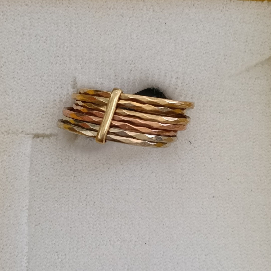 SEMANARIO DE ARGOLLAS ORO, ORO COMBINADO 14 K 3.9 GRMS (SEMINUEVO)