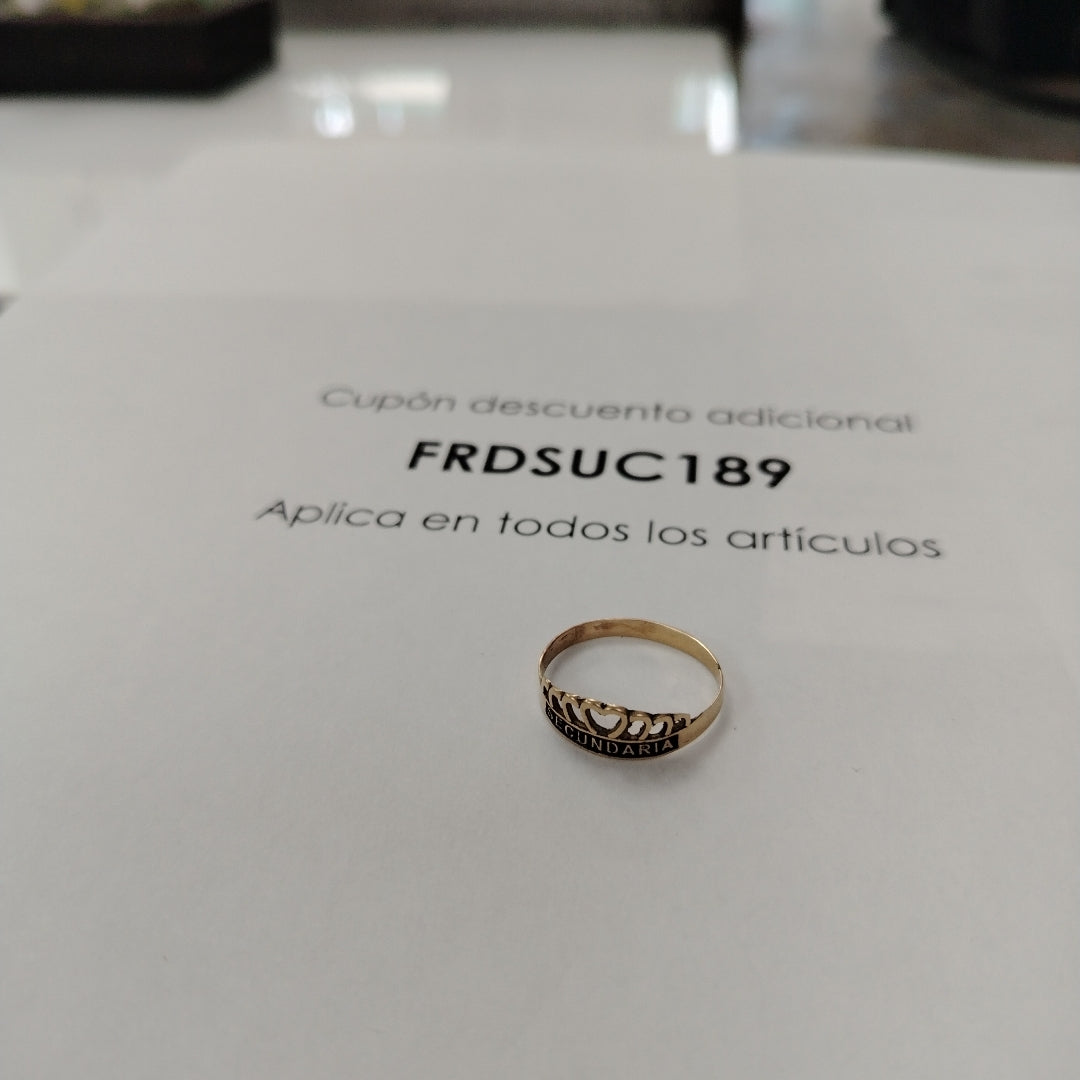 ANILLO CONMEMORATIVO,ANILLO DE GRADUACIÓN ORO 8 K 0,90 GRMS (SEMINUEVO)
