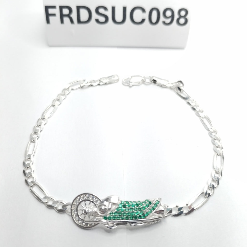 PULSERA TEJIDO SAN JUDAS PLATA .925 21 CM 5.5 GR (NUEVO)
