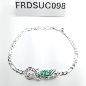 PULSERA TEJIDO SAN JUDAS PLATA .925 21 CM 5.5 GR (NUEVO)