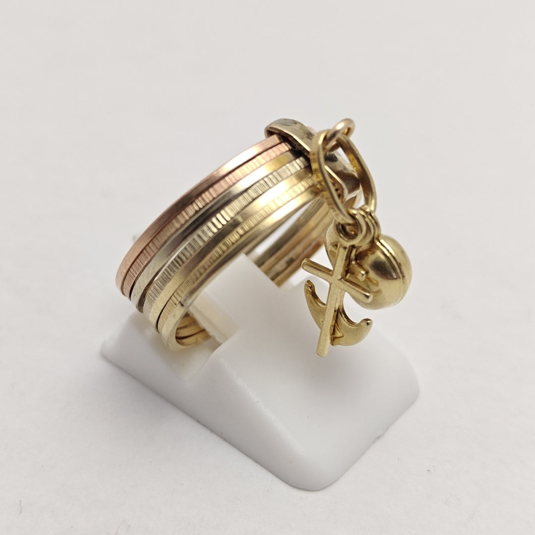 ANILLITO, SEMANARIO DE ARGOLLAS ORO COMBINADO 14 K 4.6 GRMS (SEMINUEVO)