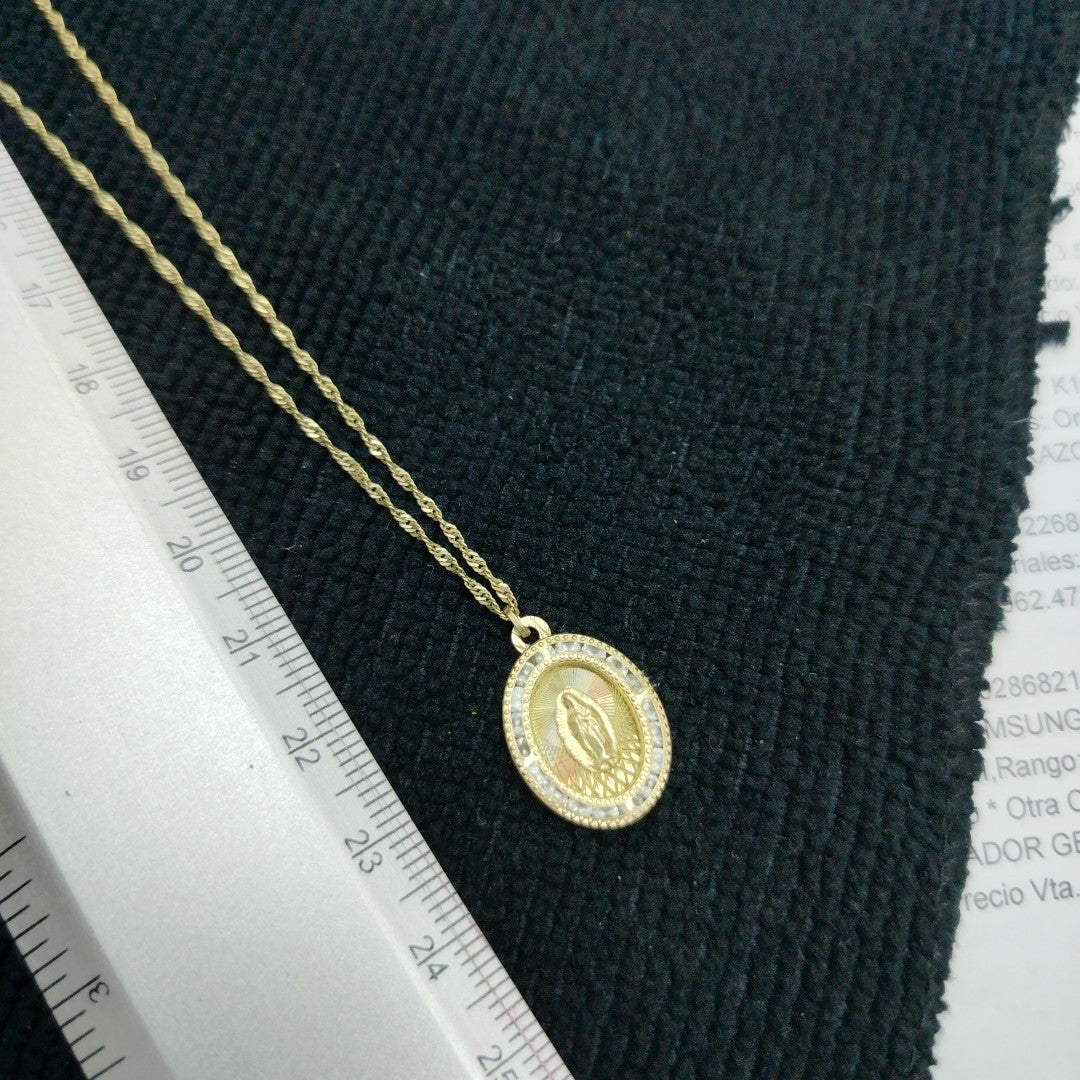 CADENA, MEDALLA RELIGIOSA ORO 10 K 2.1 GRMS (SEMINUEVO)