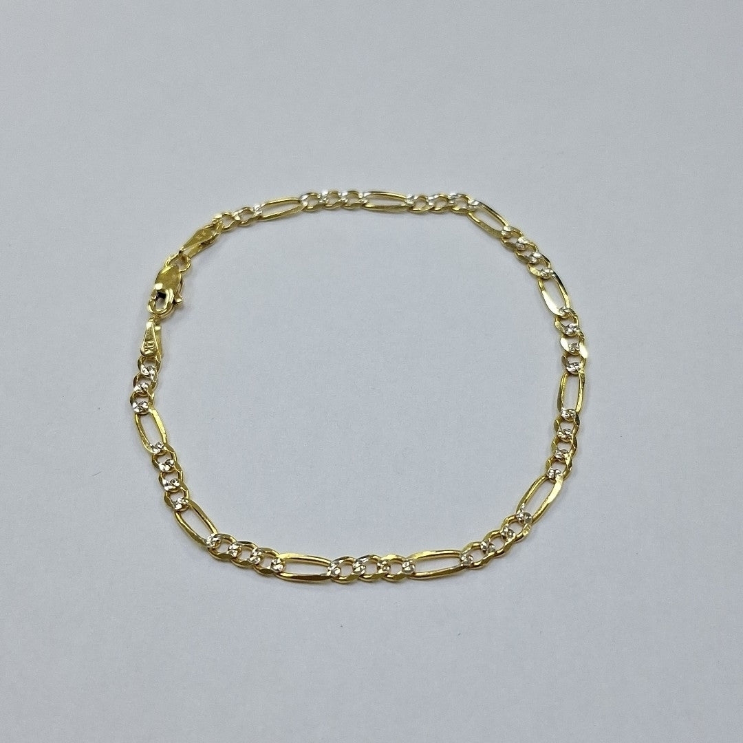 PULSERAS 3X1 DIAMANTADA ORO 14K 18 CM 3 GR (NUEVO)