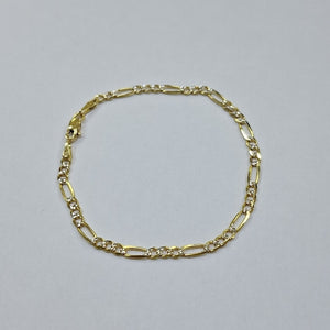 PULSERAS 3X1 DIAMANTADA ORO 14K 18 CM 3 GR (NUEVO)