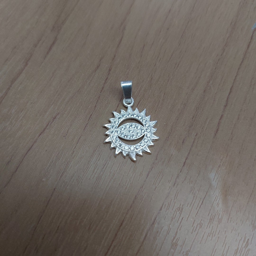 DIJE OJO MAGICO CON CIRCONIAS PLATA .925 2 GR (NUEVO)