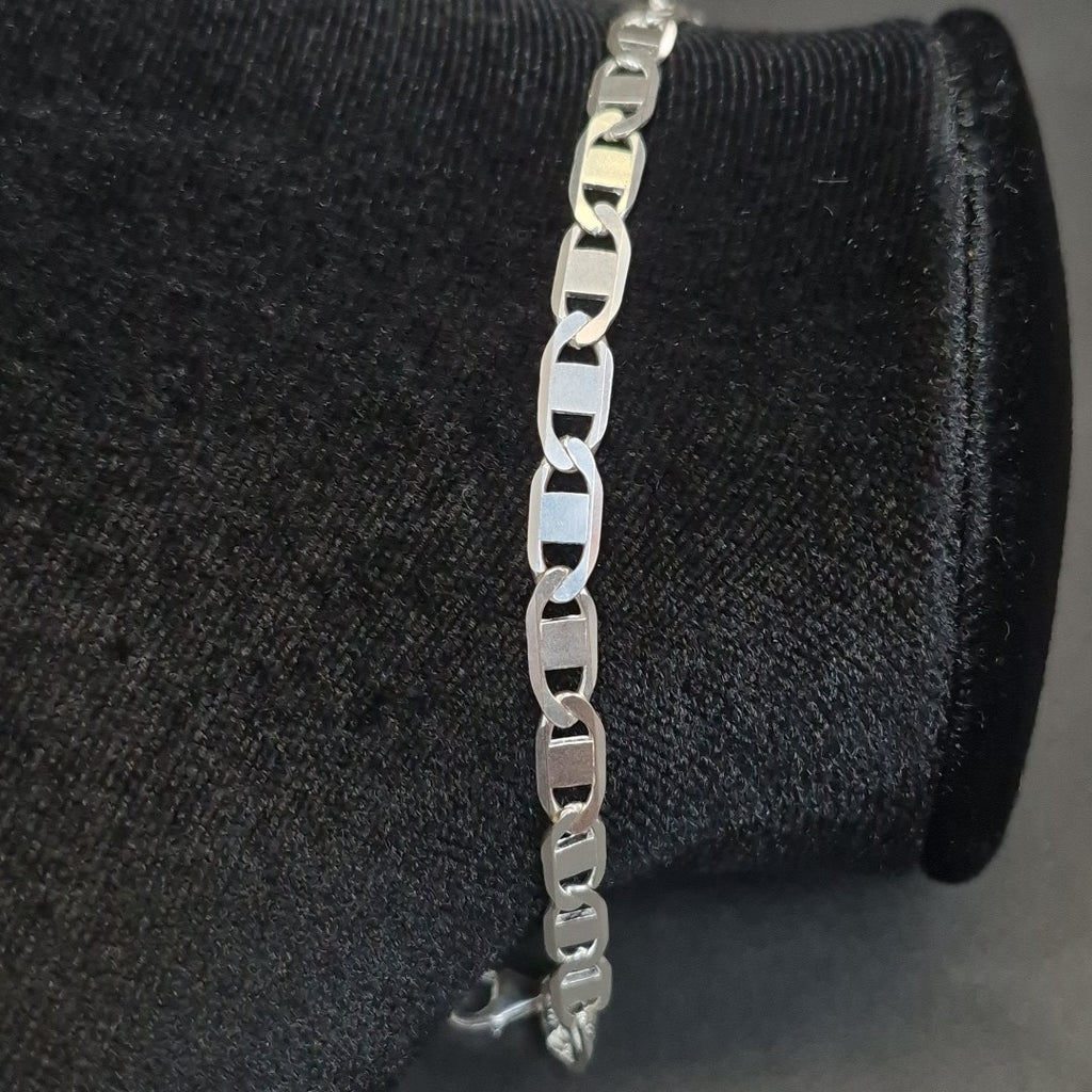 PULSERA TEJIDO ESPEJO PLATA .925 21 CM 7.3 GR (NUEVO)