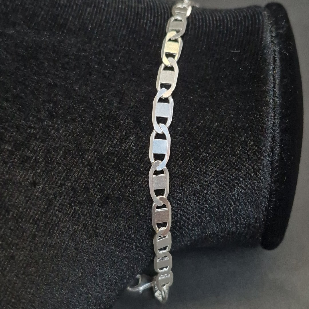 PULSERA TEJIDO ESPEJO PLATA .925 21 CM 7.3 GR (NUEVO)
