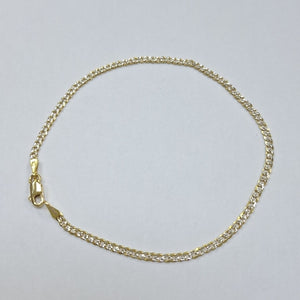 PULSERAS BARBADA DIAMANTADA ORO 14K 18 CM 2.4 GR (NUEVO)