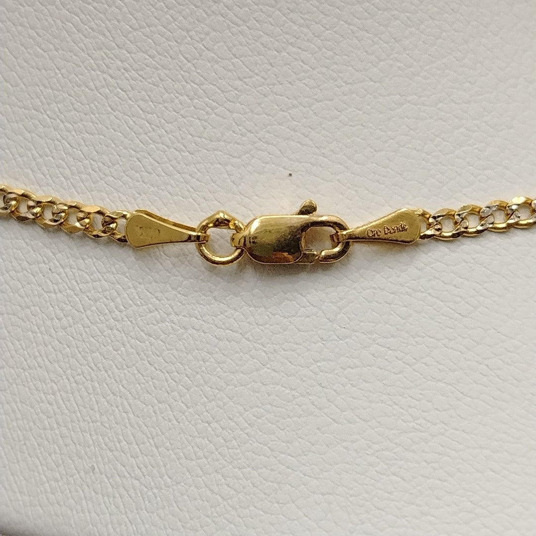 CADENAS BARBADA DIAMANTADA ORO 14K 55 CM 5.8 GR (NUEVO)