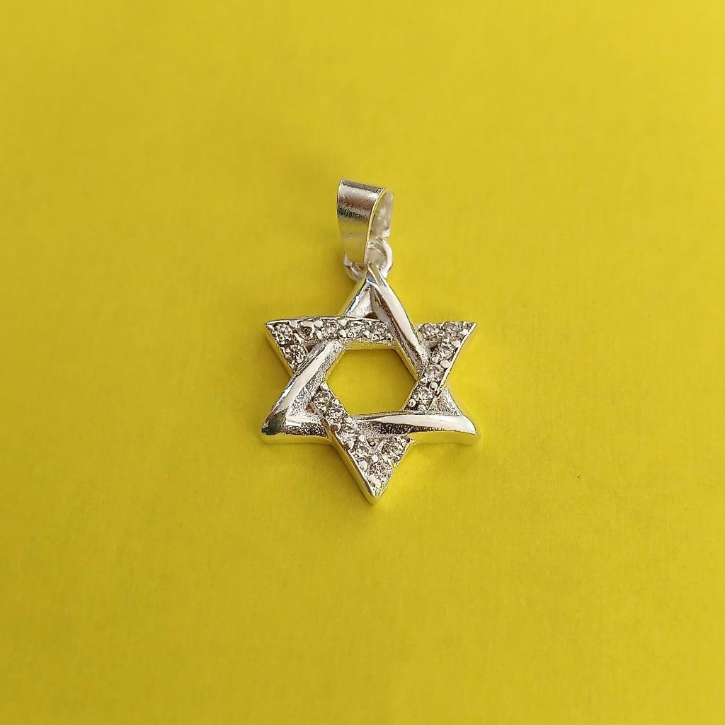 DIJE ESTRELLA DE DAVID C/CIRCONIAS PLATA .925 2.6 GR (NUEVO)