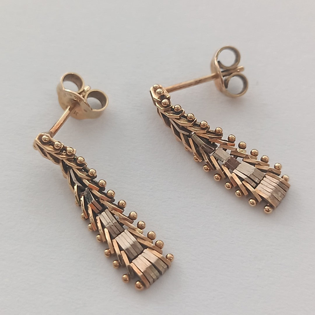 ARETES PAR ORO,RODIADO 14 K 2,30 GRMS (SEMINUEVO)