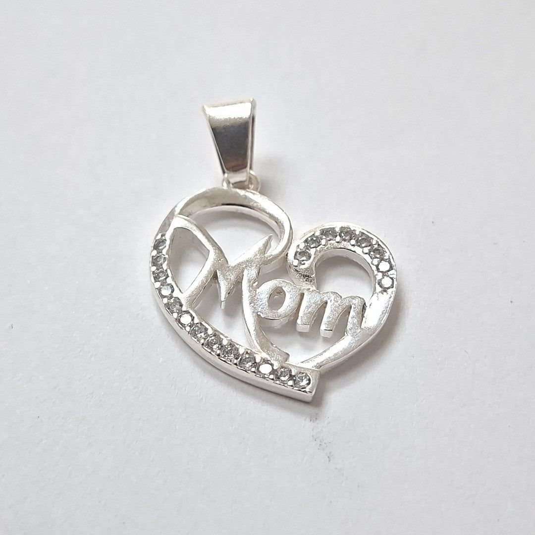 DIJE CORAZON C/CIRCONIAS PLATA .925 3.1 GR (NUEVO)