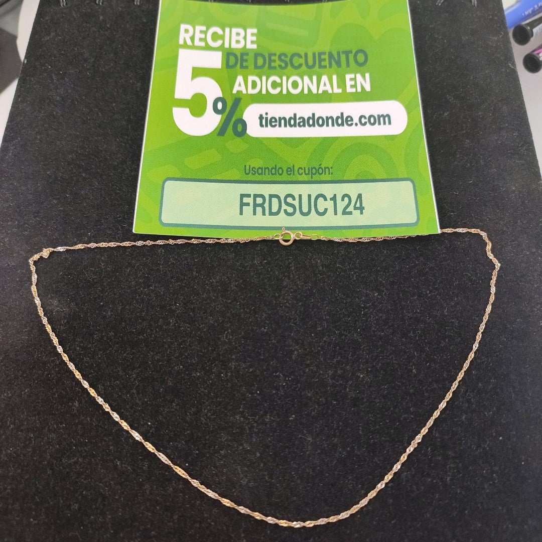 CADENA ORO,ORO COMBINADO 10 K 1,30 GRMS (SEMINUEVO)
