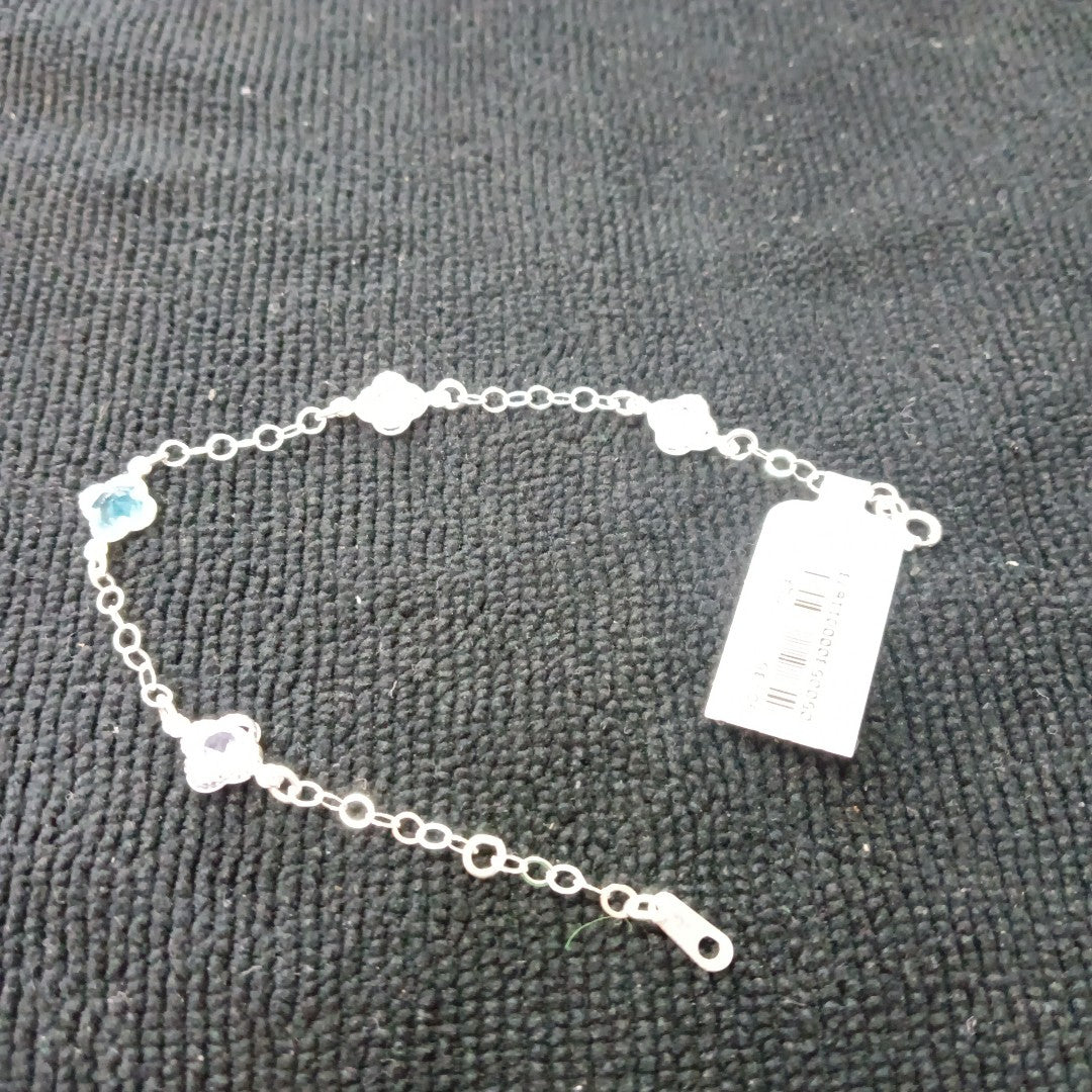 PULSERA ESPECIAL CON PIEDRAS DE COLOR PLATA .925 18 CM 3.32 GR (NUEVO)