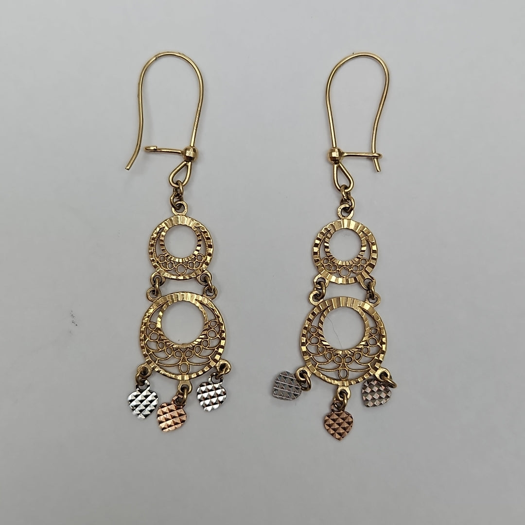 ARETES PAR ORO 14 K 3.6 GRMS (SEMINUEVO)